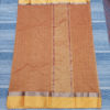 Banarasi pure mercerized silk cotton mustard yellow saree in check weave