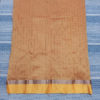 Banarasi pure mercerized silk cotton mustard yellow saree in check weave