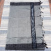 Banarasi Pure Grey Super Net Saree With Black Resham Floral Pattern Border