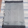 Banarasi Pure Grey Super Net Saree With Black Resham Floral Pattern Border