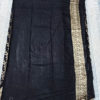 Black Saree With Antique Zari Bel Boota Spiral Weave All Over and Zari Border And Anchal