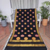 Banarasi Soft Silk Black Saree With Resham And Zari Woven Big Polka Dot Weave All Over