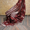 Banarasi Soft Silk Maroon Saree With Antique Zari Floral Boota All Over And Zari Border And Anchal Design