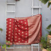 Banarasi Soft Silk Maroon Saree With Antique Zari Floral Boota All Over And Zari Border And Anchal Design