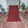 Banarasi Soft Silk Maroon Saree With Antique Zari Floral Boota All Over And Zari Border And Anchal Design