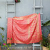 Banarasi Soft Silk Saree In Peach With Bright Golden Zari Jangla Weave