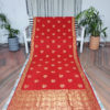 Banarasi Soft Silk Bright Red With Floral Golden Zari Bel Boota
