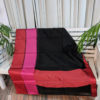 Banarasi Mercerized Cotton Black Base Skirt Border In Red And Magenta Woven Stripes