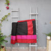 Banarasi Mercerized Cotton Black Base Skirt Border In Red And Magenta Woven Stripes