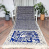 Kalamkari Silk Saree In Blue and Off White