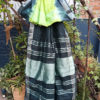 Linen Shibori Saree Pale Green Base and Grey border Patterns and Silver Zari Border And Anchal