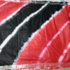 Linen Shibori Saree Red And Black Combo White Thick Striped Pattern On Body With Silver Zari Border And Anchal