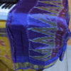 Ikkat Soft Silk Saree In Mustard With Purple Anchal