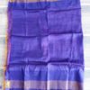 Ikkat Soft Silk Saree In Mustard With Purple Anchal