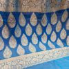 Banarasi Khaddi Georgette Deep Blue saree with golden zari cross jangla weave with border and anchal with zari work