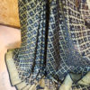 Banarasi Khaddi Georgette Black saree antique zari cross jangla weave with chunari print and heavy zari anchal