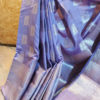 Banarasi Chinia Silk Mauve Saree With Copper And Silver Zari Rectangular Block With Paisley Motif Weave And Anchal Work