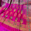 Banarasi Chiffon Magenta Patola saree with zari and resham meenakari jaal work with floral boota anchal and border with resham meenakari