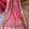 Banarasi Chinia Silk Pink saree golden zari paisley weave all over with zari border and heavy anchal