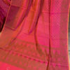Banarasi Cotton Mercerized Magenta saree with brown resham booti all over and paisley bel booti border