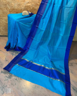 Banarasi Mercerized Cotton Light Blue Saree