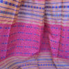 Assam cotton saree yellow base with magenta and light blue thread weave beautiful border and anchal