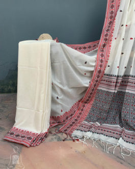 Assam Cotton Saree In Off-White