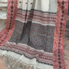 Assam cotton saree off-white base with red and black thread weave beautiful border and anchal