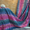 Pink and Grey Silk Chunni with kantha stitch work