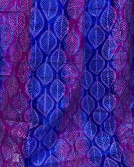 Magenta And Purple Kantha Embroidery Silk Dupatta