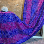 Magenta and Purple Silk Chunni with kantha stitch work