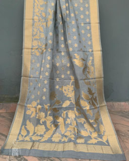 Banarasi Silk Cotton Dupatta In Grey