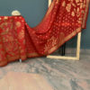 Banarasi Silk Cotton Dupatta Brick Red color with zari bel boota and floral boota design and four sided zari border weave