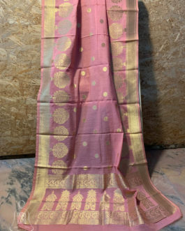 Banarasi Silk Cotton Dupatta In Onion Pink