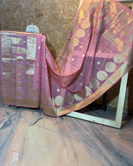 Banarasi Silk Cotton Dupatta In Onion Pink