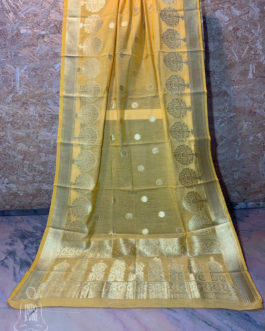 Banarasi Silk Cotton Dupatta In Turmeric Yellow