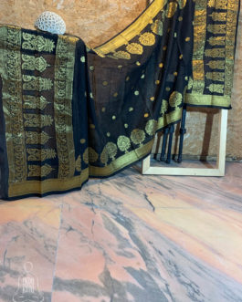 Banarasi Silk Cotton Dupatta In Black
