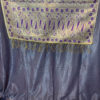 Banarasi silk Table Runner off-white base with purple resham and golden zari floral bel boota weave