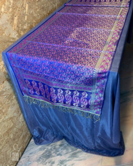 Blue Banarasi Silk Cotton Table Runner