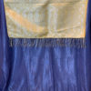 Banarasi silk Table Runner light yellow with white resham and golden zari floral and paisley bel boota design