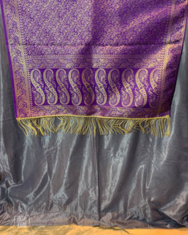 Purple Banarasi Silk Cotton Table Runner