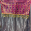 Banarasi silk Table Runner magenta with purple resham and golden zari patta bel boota design