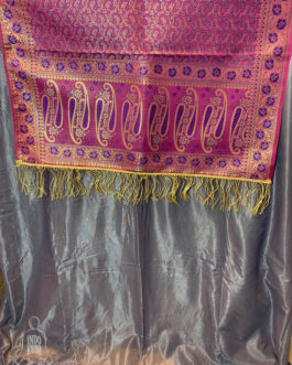 Magenta Banarasi Silk Cotton Table Runner