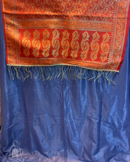 Red Banarasi Silk Cotton Table Runner