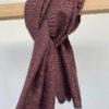 Pure Pashmina reversible hand woven mufflers red black beige striped weave one side and plain beige on other side