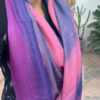 Pure Pashmina Shawl with beautiful multi colored combination of mauve purple peach and blue