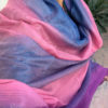 Pure Pashmina Shawl with beautiful multi colored combination of mauve purple peach and blue