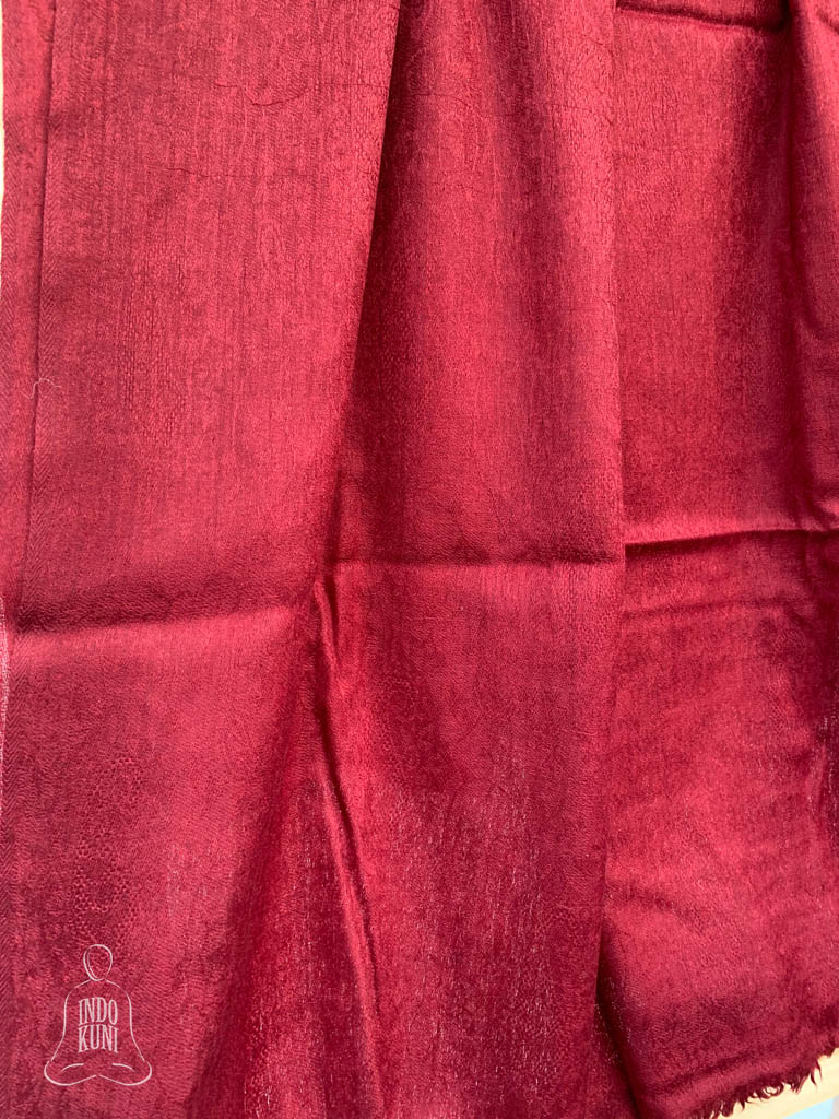 Maroon Pure Pashmina Stole - Indokuni