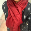 Pure Pashmina stole in maroon with paisley and bel boota self weave