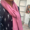 Pure Pashmina stole in mauve color with small geometric pattern self weave